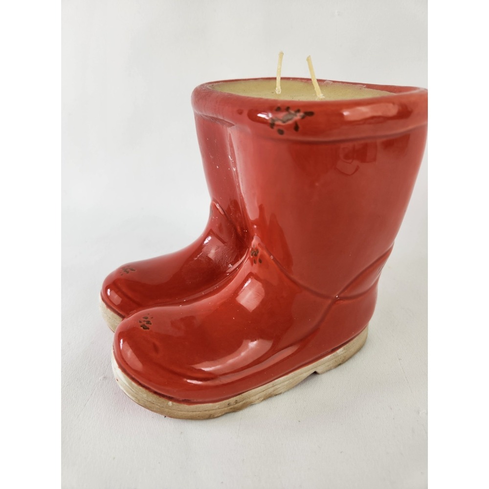 Wellington Welly Red Garden Boots Candle Planter Gardening Flowers Succulent Pot